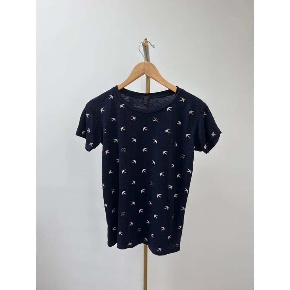 J.Crew Navy Blue Graphic Art T-Shirt XS